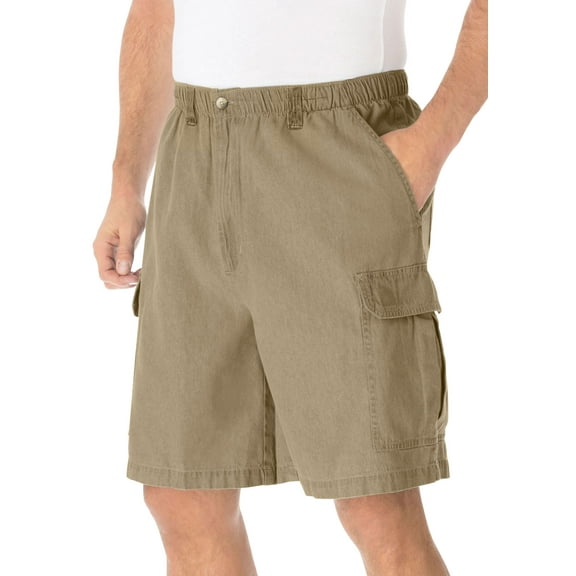KingSize Men's Big & Tall Knockarounds 8" Full-Elastic Cargo Shorts