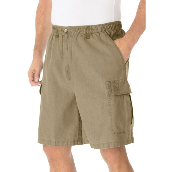 KingSize Men's Big & Tall Knockarounds 8" Full-Elastic Cargo Shorts