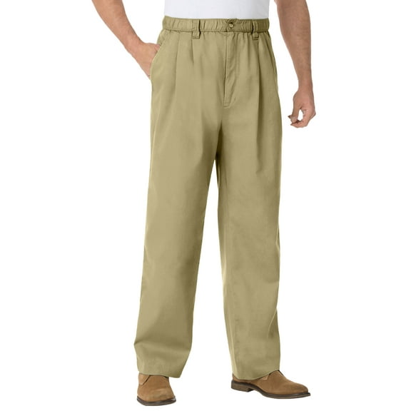KingSize Men's Big & Tall Knockarounds Full-Elastic Waist Pleated Pants