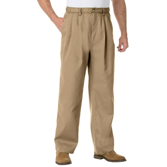 KingSize Men's Big & Tall Knockarounds Full-Elastic Waist Pleated Pants