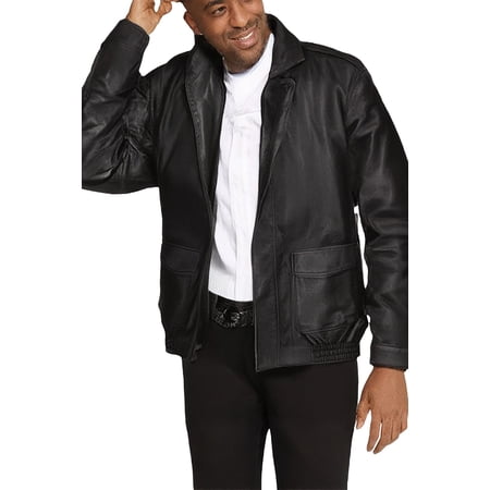 KingSize Men's Big & Tall Leather Aviator Bomber