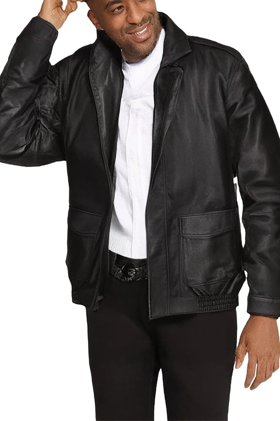 Men's Big & Tall Leather Aviator Bomber