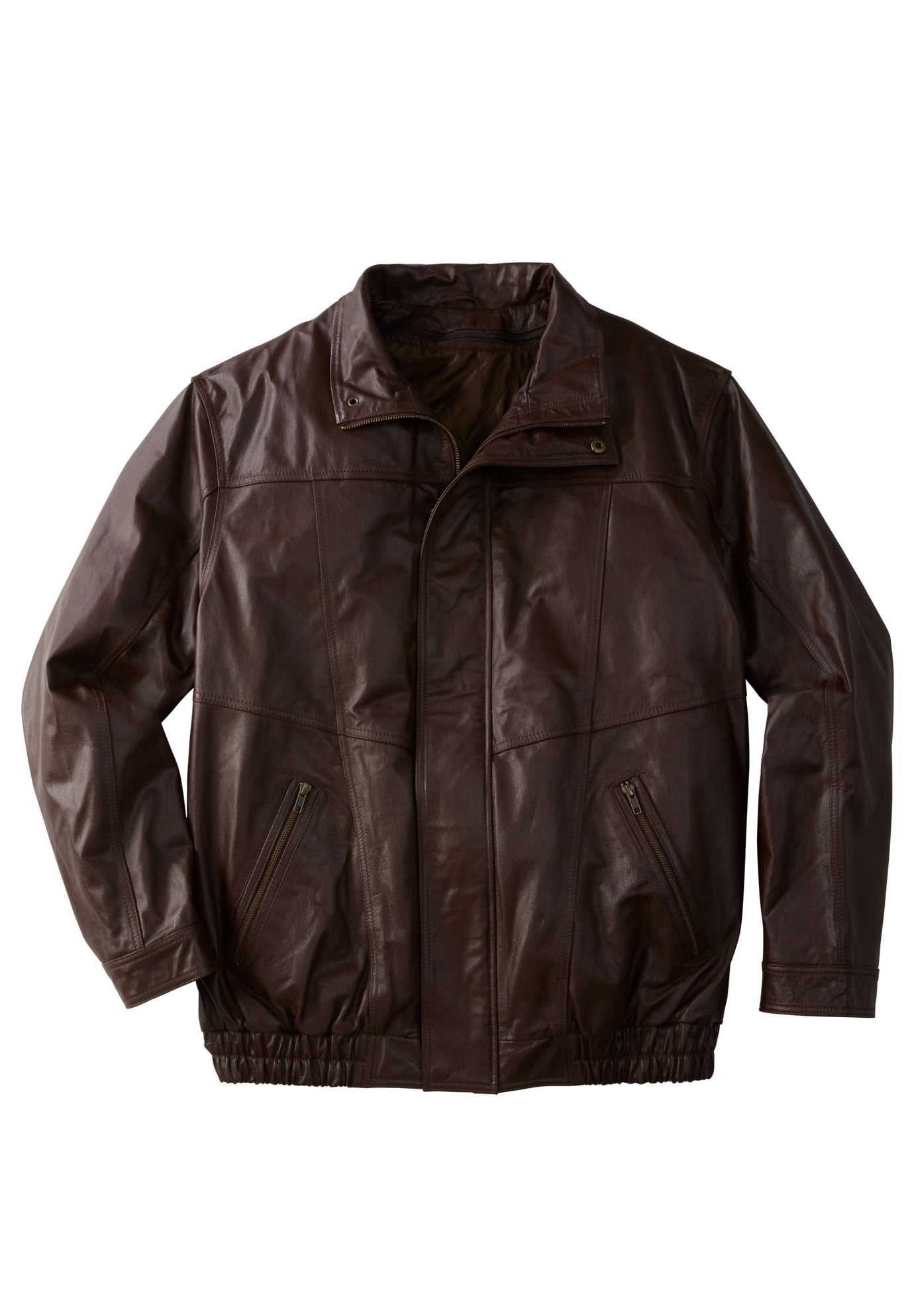 KingSize Men's Big & Tall Leather Bomber Jacket - Walmart.com