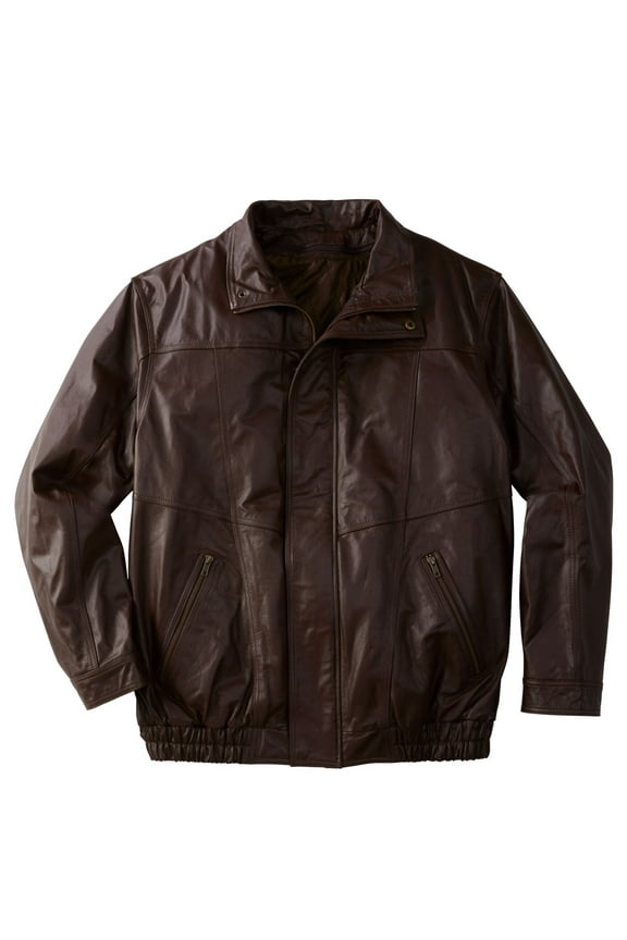 Men's Big & Tall Leather Bomber Jacket