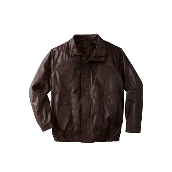 KingSize Men's Big & Tall Leather Bomber Jacket