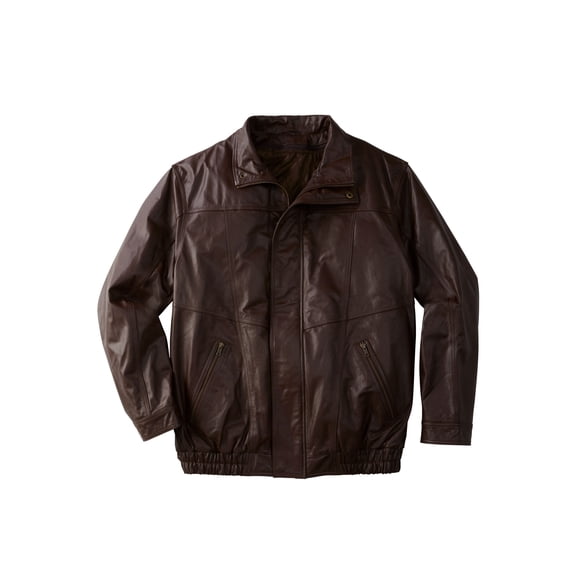 KingSize Men's Big & Tall Leather Bomber Jacket