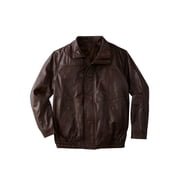KingSize Mens Big & Tall Leather Bomber Jacket