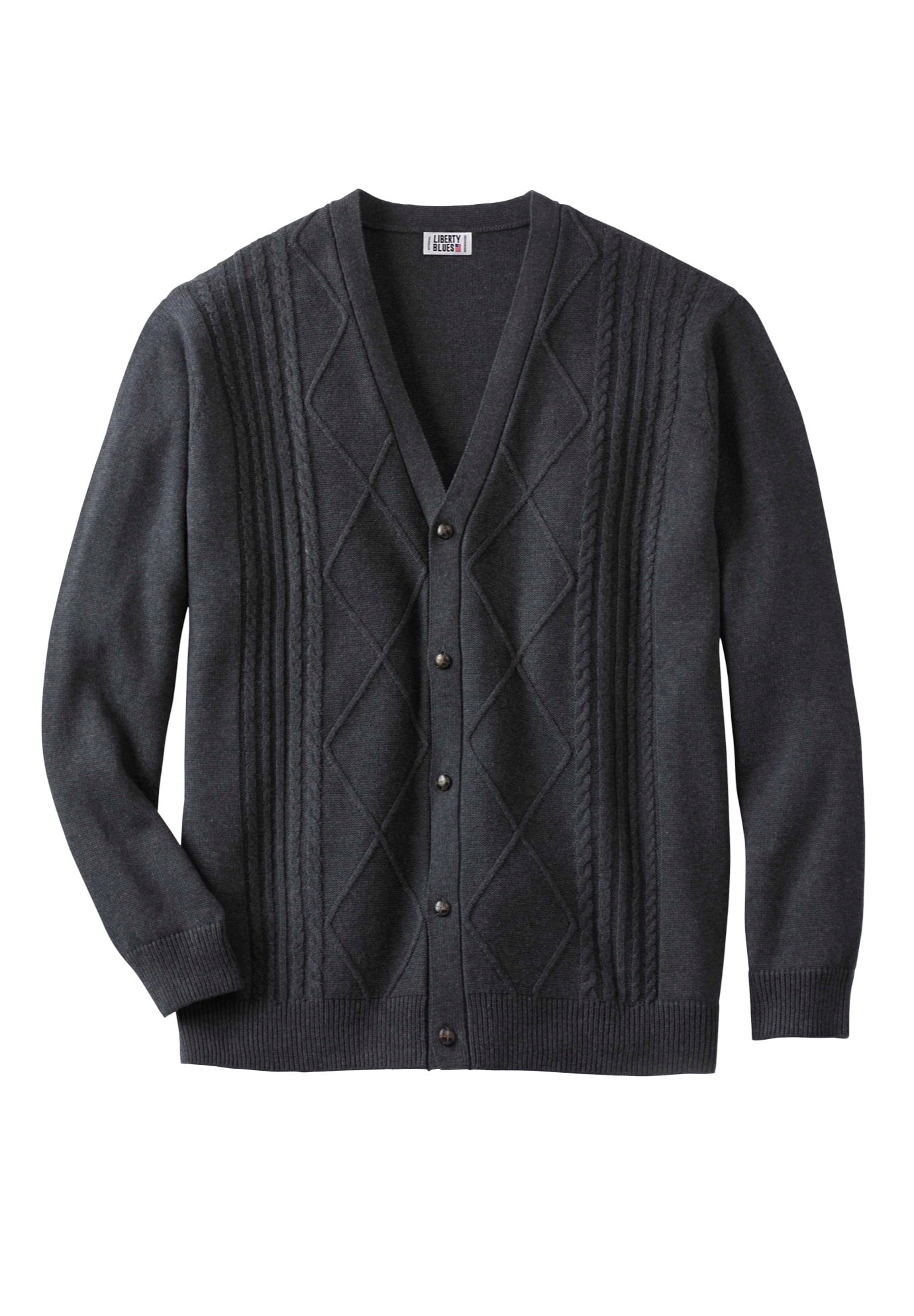 KingSize Men s Big Tall Shoreman s Cardigan Cable Knit Sweater Walmart