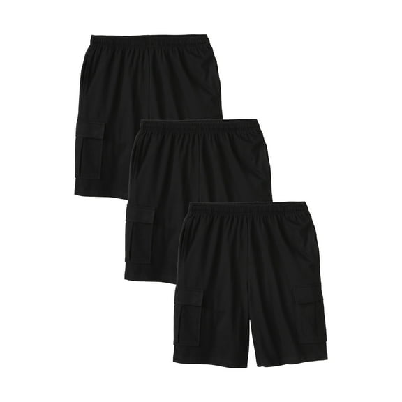 KingSize Men's Big & Tall Lightweight Jersey Cargo Shorts, 3-Pack