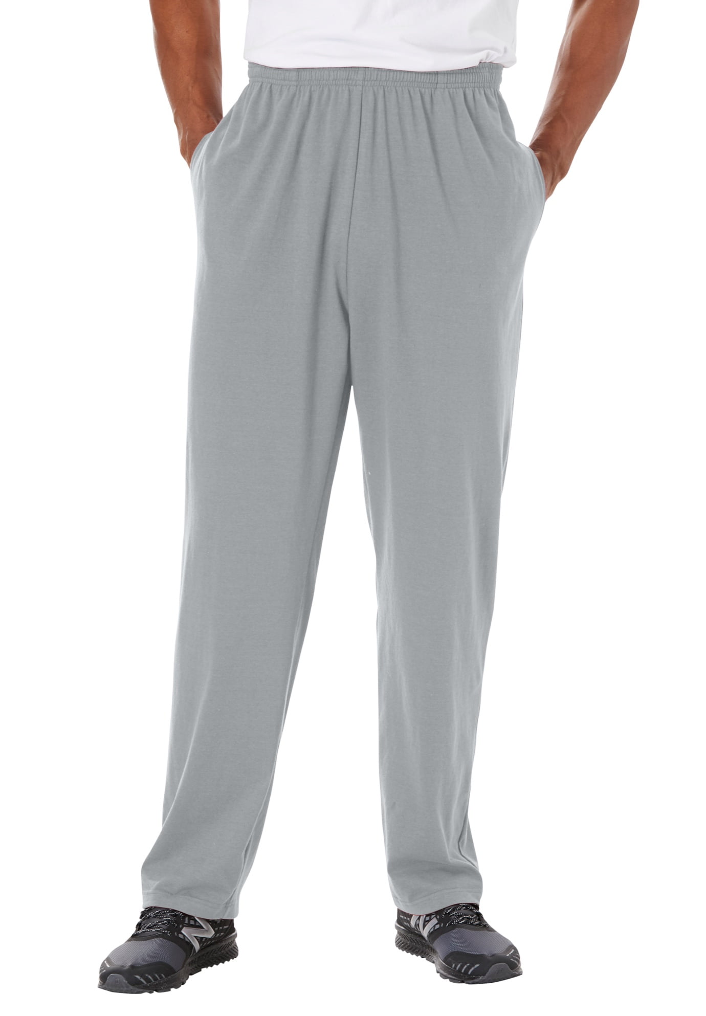 KingSize Men's Big & Tall Lightweight Jersey Open Bottom Sweatpants ...