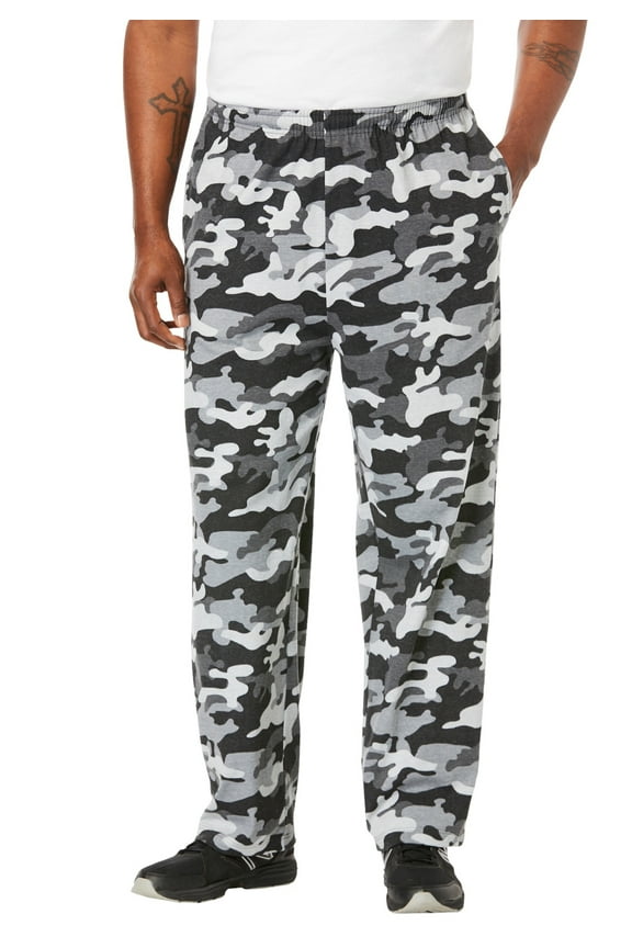 Men's Big & Tall Lightweight Jersey Open-Bottom Sweatpants