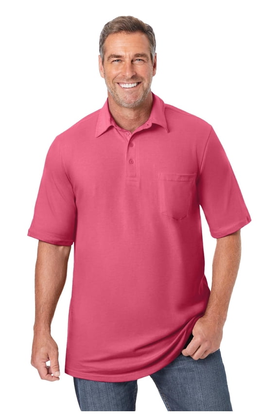 Men's Big & Tall Lightweight Jersey Polo - 2XL, Dark Salmon