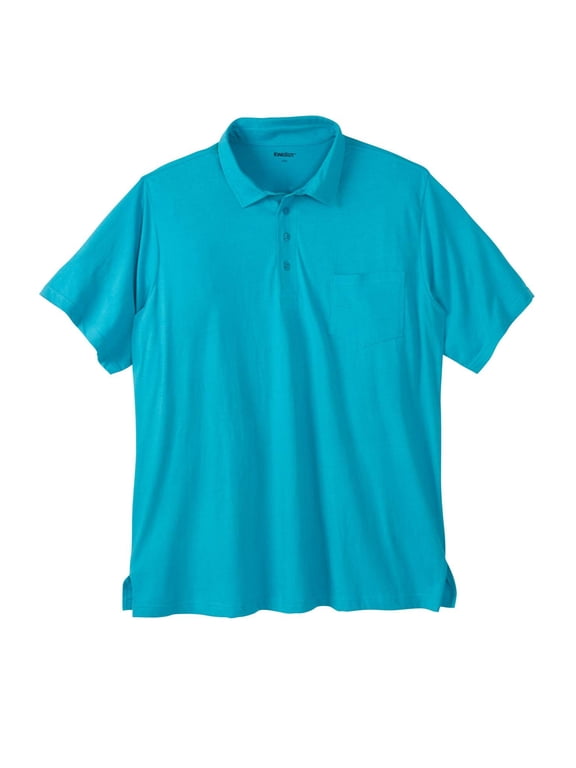 Men's Big & Tall Lightweight Jersey Polo - 4XL, Electric Blue