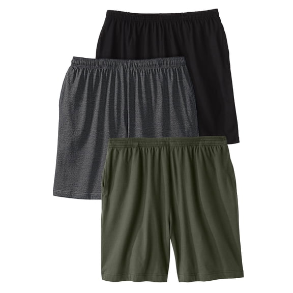 KingSize Men's Big & Tall Lightweight Jersey Shorts 3-Pack