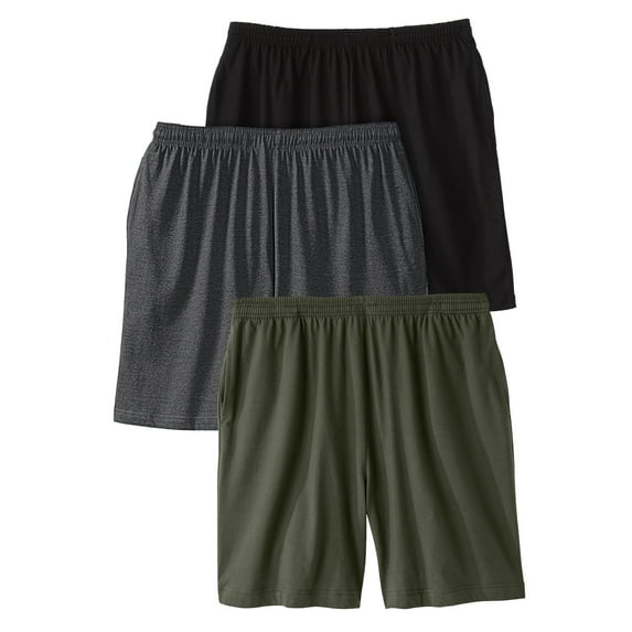 KingSize Men's Big & Tall Lightweight Jersey Shorts 3-Pack