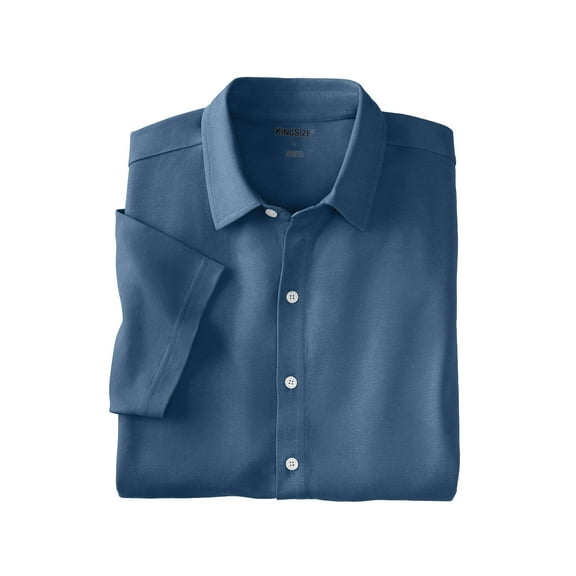 KingSize Men's Big & Tall Lightweight Stretch Mesh Piqué Button Down Shirt
