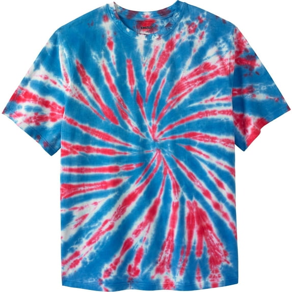 KingSize Men's Big & Tall Lightweight Tie-Dye Crewneck Tee - 2XL, Americana Tie Dye