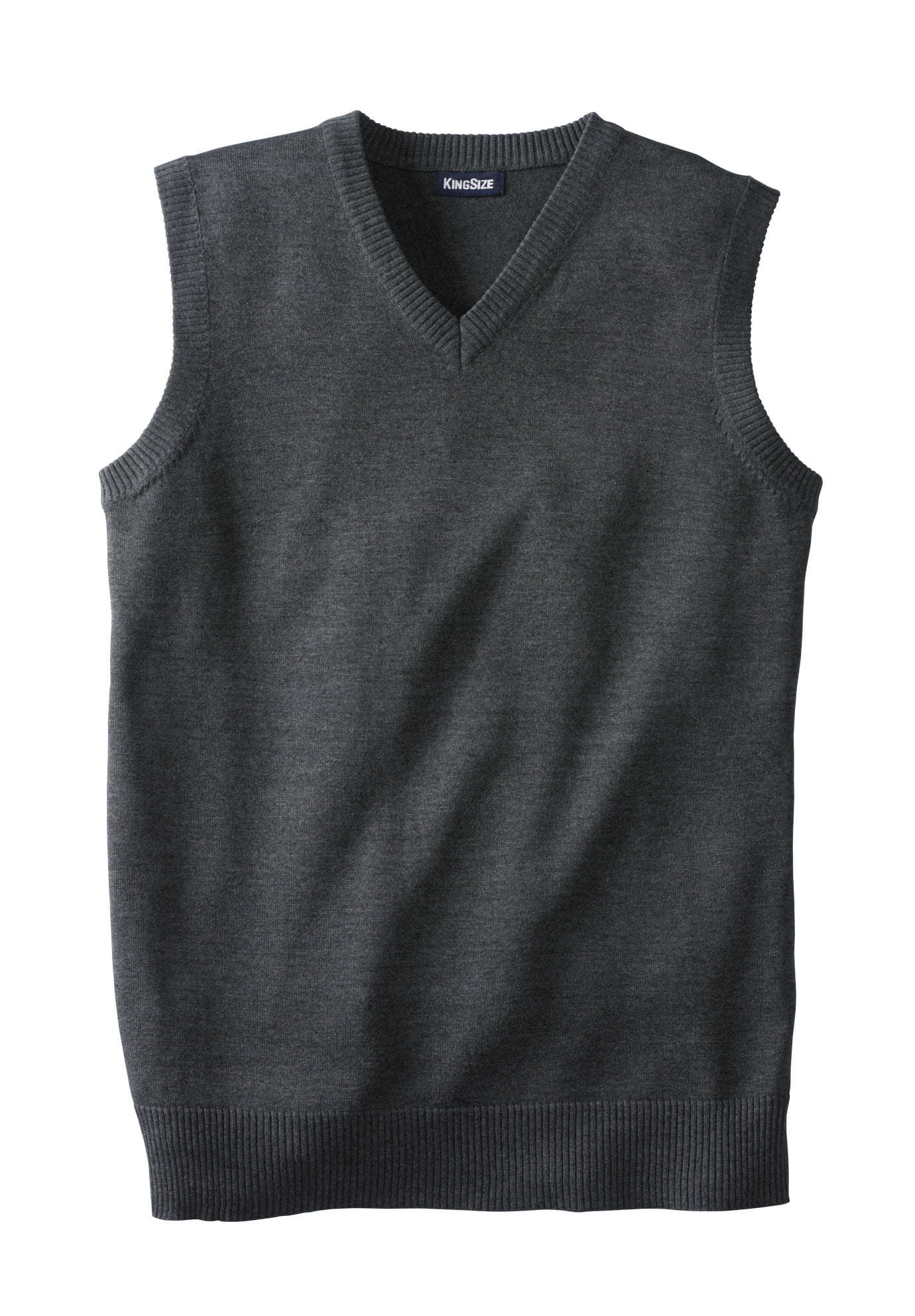 Krumba Men Oversized Sweater Vest: Plus Size Big Tall V Neck Pullover