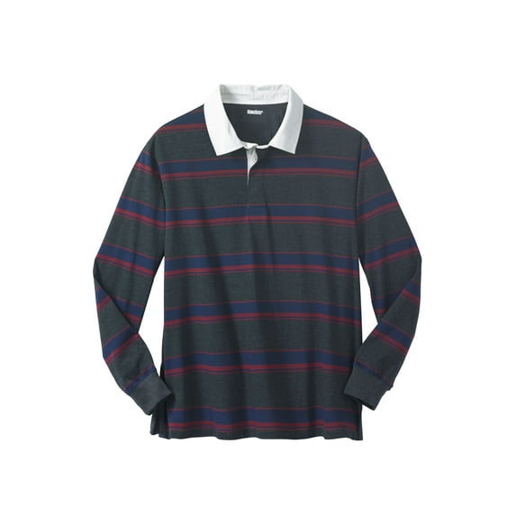 KingSize Men's Big & Tall Long-Sleeve Rugby Polo