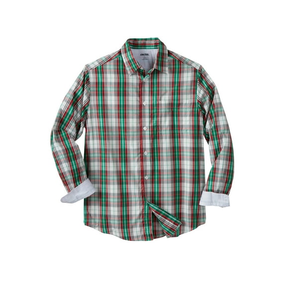 KingSize Men's Big & Tall Long Sleeve Wrinkle-Free Plaid Shirt