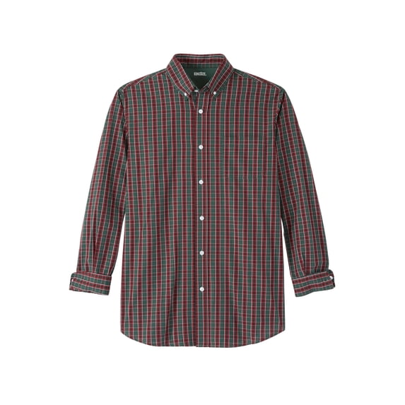 KingSize Men's Big & Tall Long Sleeve Wrinkle-Free Plaid Shirt