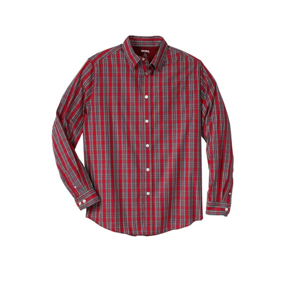 KingSize Men's Big & Tall Long Sleeve Wrinkle-Free Plaid Shirt