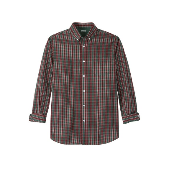 KingSize Men's Big & Tall Long Sleeve Wrinkle-Free Plaid Shirt