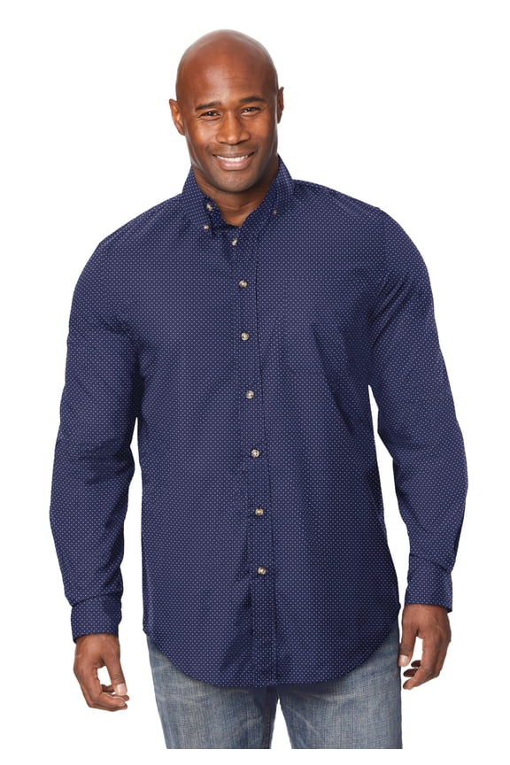 Men's Big & Tall Long Sleeve Wrinkle Free Sport Shirt