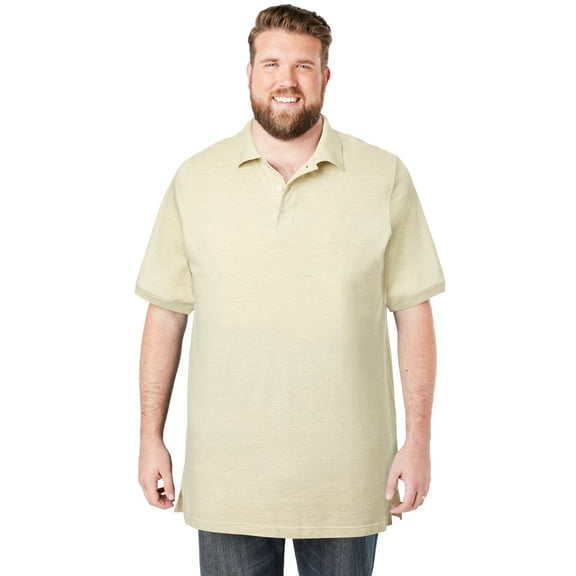 KingSize Men's Big & Tall Longer-Length Shrink-Less Cotton Polo Shirt