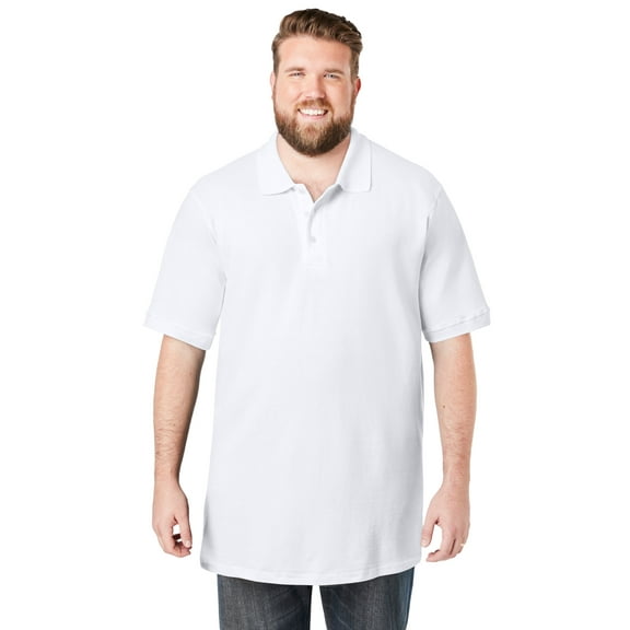 KingSize Men's Big & Tall Longer-Length Shrink-Less Cotton Polo Shirt