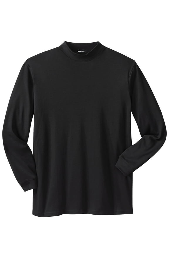 Men's Big & Tall Mock Turtleneck Long-Sleeve Cotton Tee