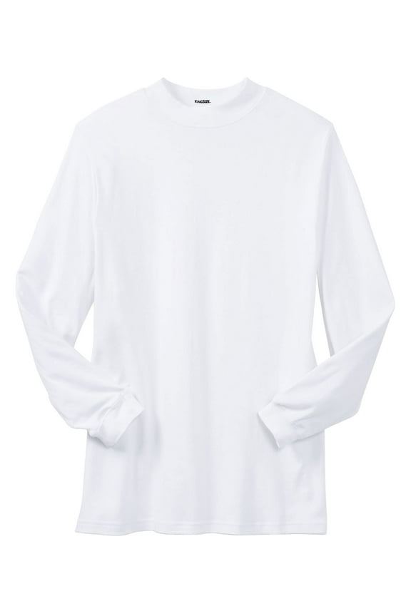 Men's Big & Tall Mock Turtleneck Long-Sleeve Cotton Tee