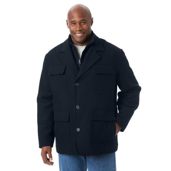 KingSize Men's Big & Tall Multi-Pocket Wool Inset Jacket