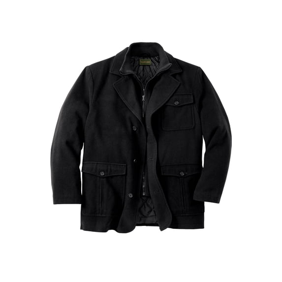 KingSize Men's Big & Tall Multi-Pocket Wool Inset Jacket