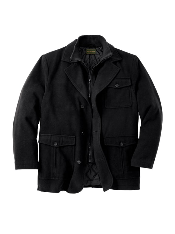 Men's Big & Tall Multi-Pocket Wool Inset Jacket