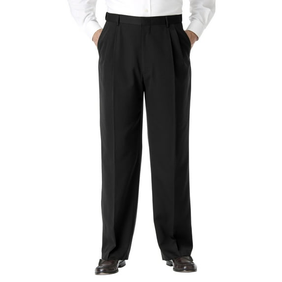 KingSize Men's Big & Tall No Hassle Classic Fit Expandable Waist Double-Pleat Dress Pants