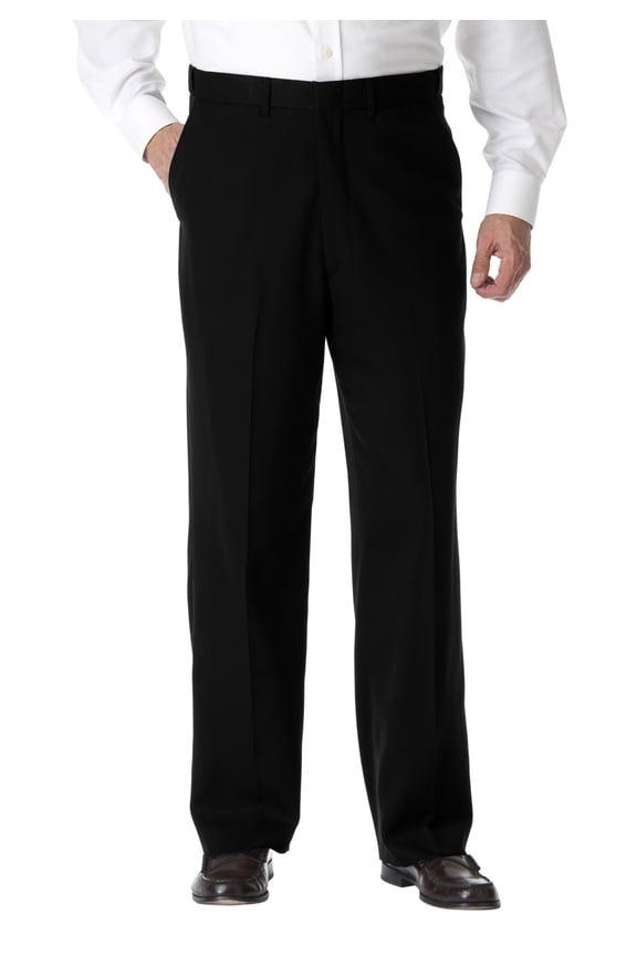 Men's Big & Tall KS Signature Collection No Hassle Classic Fit Expandable Waist Plain Front Dress Pants