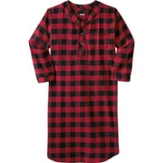 KingSize Men's Big & Tall Plaid Flannel Nightshirt