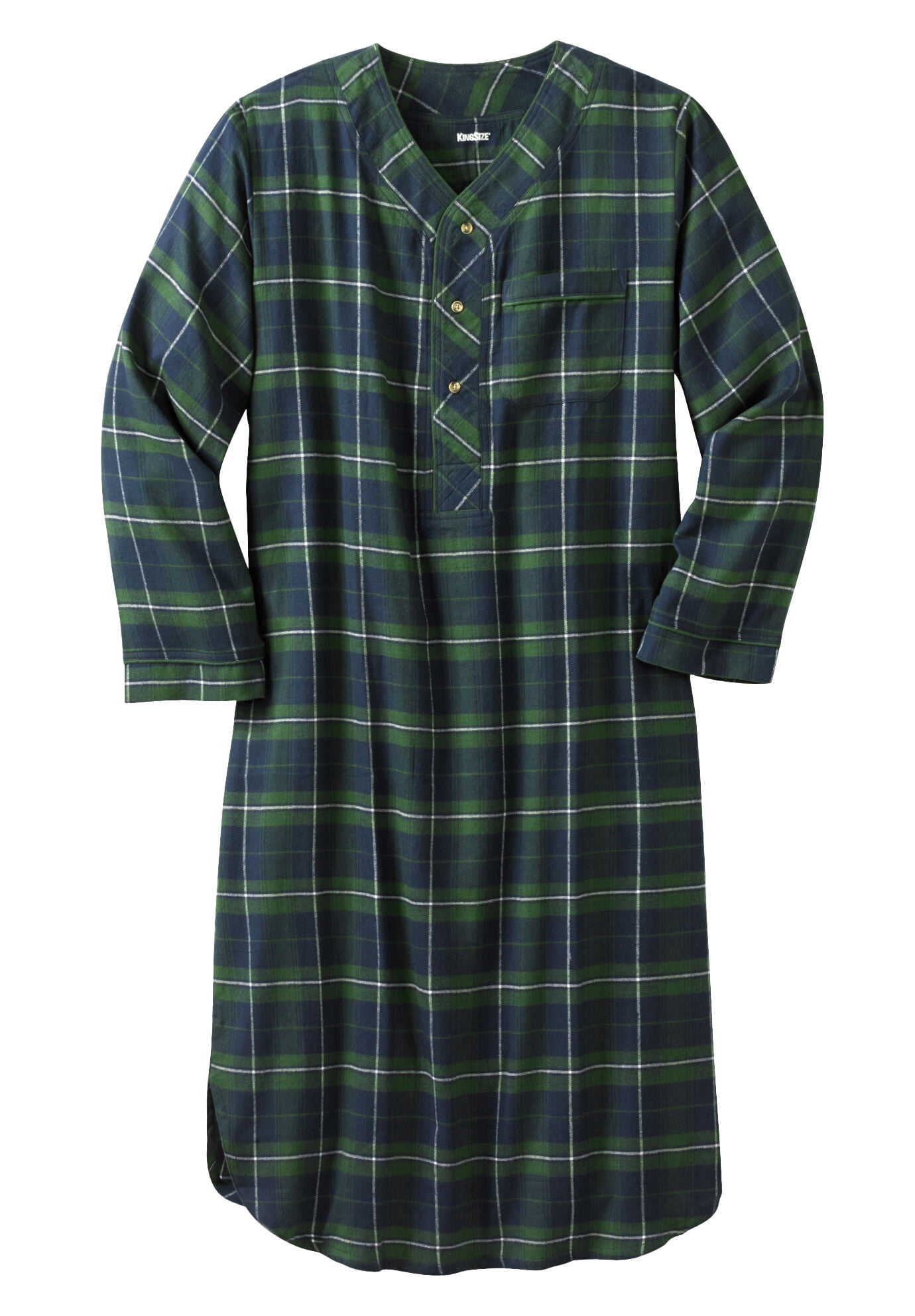 Foxfire 100% Cotton Flannel Men's Nightshirts - Big Sizes