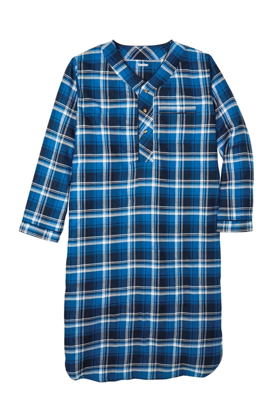 Men's Big & Tall Plaid Flannel Nightshirt
