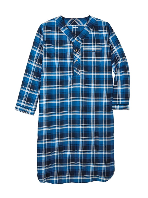 Men's Big & Tall Plaid Flannel Nightshirt
