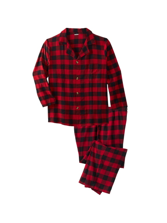 Men's Big & Tall Plaid Flannel Pajama Set