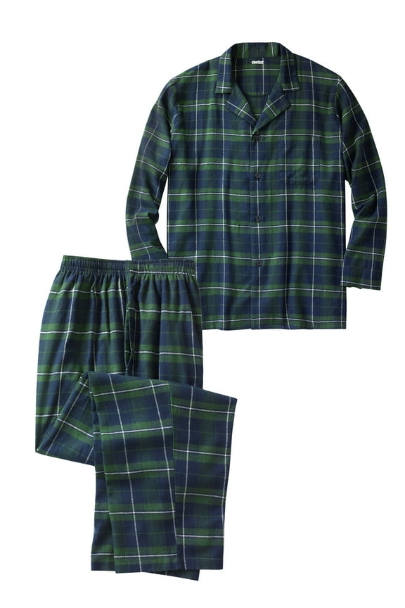 Men's Big & Tall Plaid Flannel Pajama Set