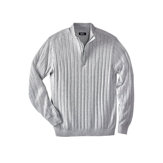 KingSize Men's Big & Tall Quarter Zip Mock Neck Lightweight Sweater