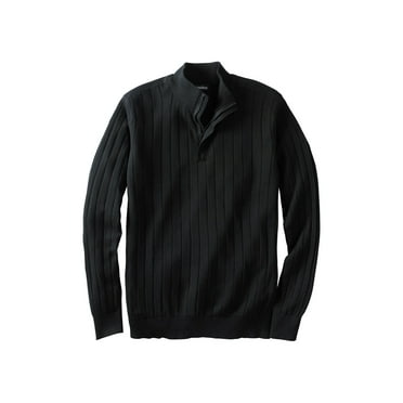 KingSize Men's Big & Tall Quarter Zip Mock Neck Lightweight Sweater