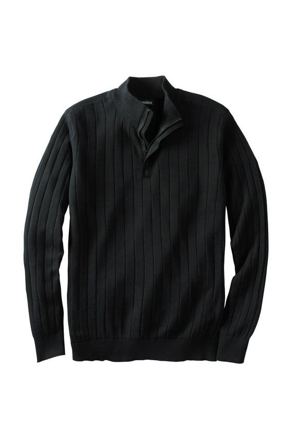 Men's Big & Tall Quarter Zip Mock Neck Lightweight Sweater