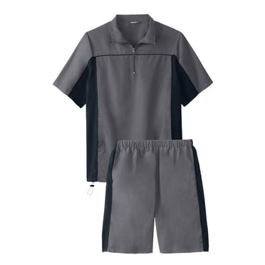 KingSize Men's Big & Tall Quarter Zip Short Sleeve Colorblock Tracksuit