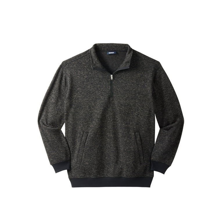 KingSize Men s Big Tall Quarter Zip Fleece Sweater Walmart