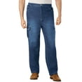 thumbnail image 1 of KingSize Men's Big & Tall Relaxed Fit Cargo Denim Look Sweatpants, 1 of 6