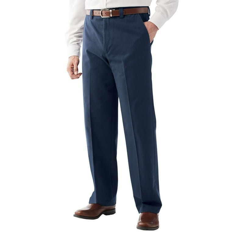 KingSize Men s Big Tall Relaxed Fit Wrinkle Free Expandable Waist Plain Front Pants Walmart